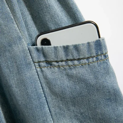 A-line Elastic Waist Denim Skirt - Image 4