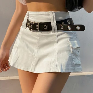 White Denim Skirt