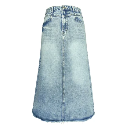 Retro Maxi Loose Fit Denim Skirt - Image 5