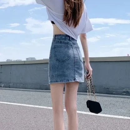 High-waist Mini Denim Skirt - Image 2