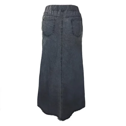 Loose Fit Patchwork Denim Skirt - Image 4