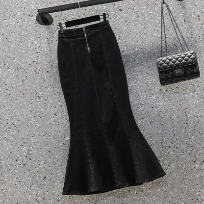 High-waist Mermaid Denim Skirt - Image 5