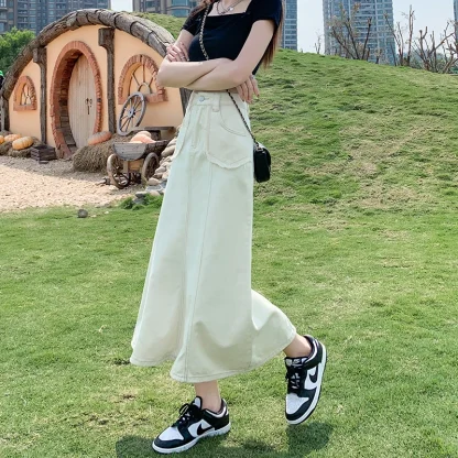 Elegant Light Maxi Denim Skirt - Image 4