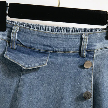 Plus Size Midi Denim Skirt - Image 5