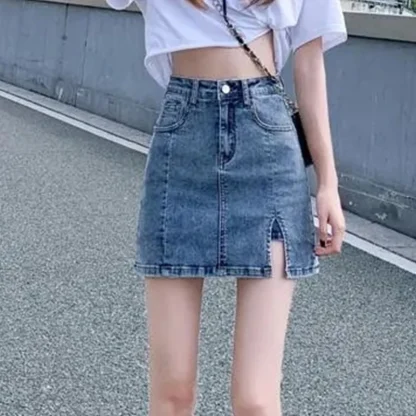 High-waist Mini Denim Skirt - Image 3