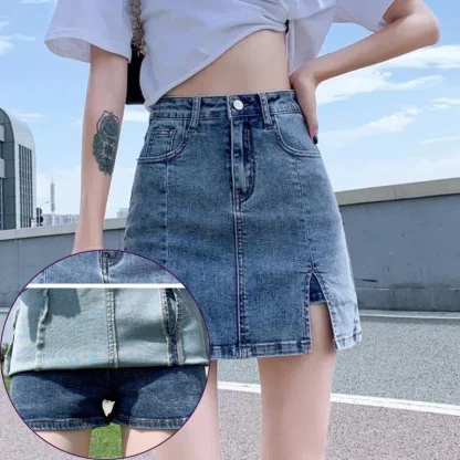High-waist Mini Denim Skirt - Image 5