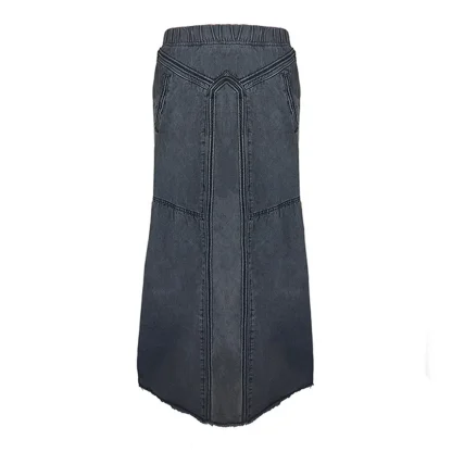 Loose Fit Patchwork Denim Skirt - Image 5