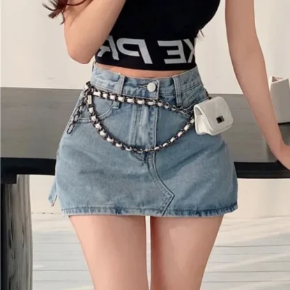 Chic Mini Comfy Denim Skirt - Image 3
