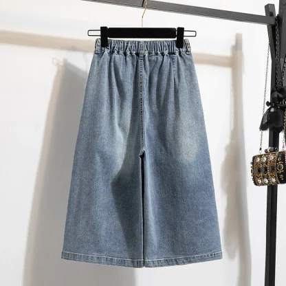 Plus Size Midi Denim Skirt - Image 4