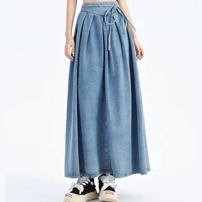 High-waist Maxi Denim Skirt - Image 2
