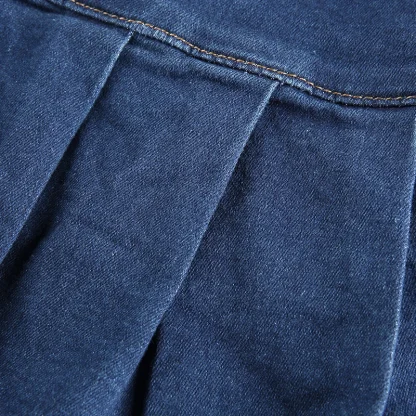 Chic Pleated Mini Denim Skirt - Image 15