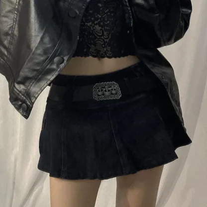 Low-rise Cargo Mini Denim Skirt - Image 8