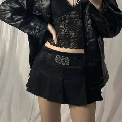 Low-rise Cargo Mini Denim Skirt - Image 4