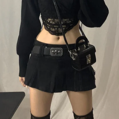 Low-rise Cargo Mini Denim Skirt - Image 5