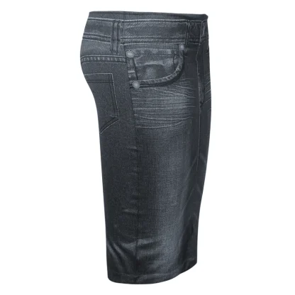 Retro Washed Slim Fit Denim Skirt - Image 12