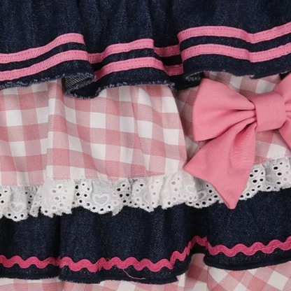 Lolita-style Plaid Denim Skirt - Image 8