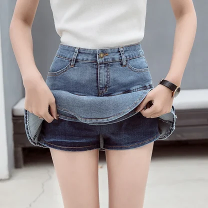 Chic Ruffled Mini Denim Skirt - Image 8