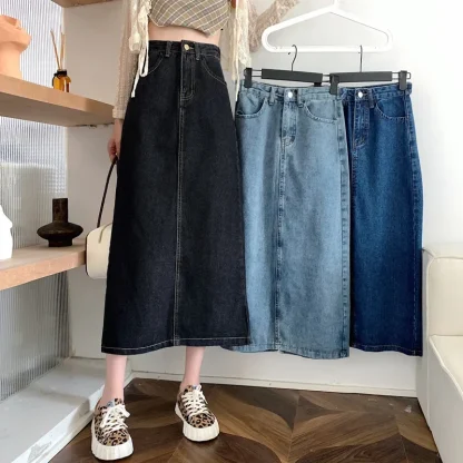 Casual High-waist Denim Skirts - Image 5