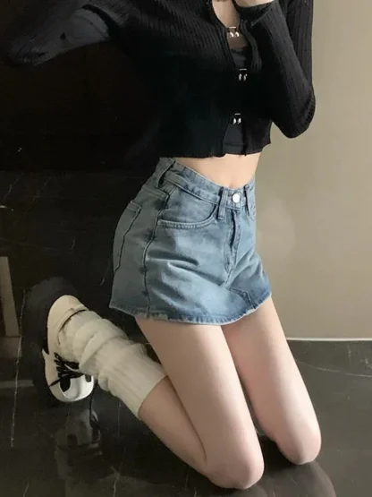 Casual High-waist Denim Skirt - Image 3