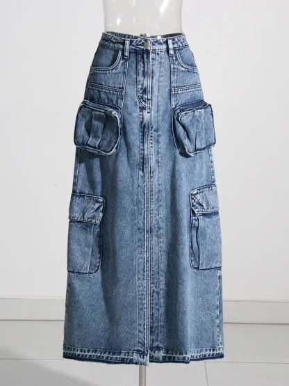 Cargo High-waist Denim Skirt - Image 8