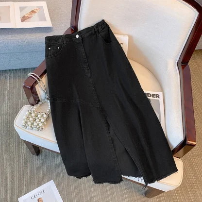 Plus Size Casual Denim Skirt