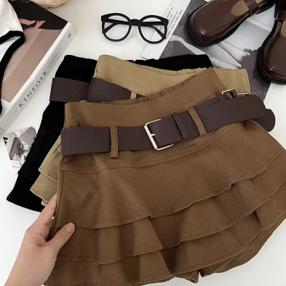 Tiered Ruffle Mini Denim Skirts - Image 8