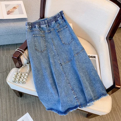 Plus Size Casual Denim Skirt - Image 3