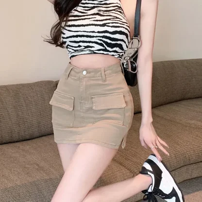 Fitted Inner Short Denim Skirts