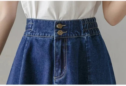 A-line High-waist Denim Skirt - Image 13