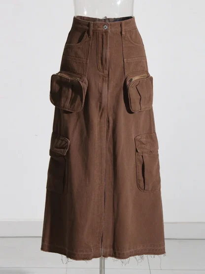 Cargo High-waist Denim Skirt - Image 15