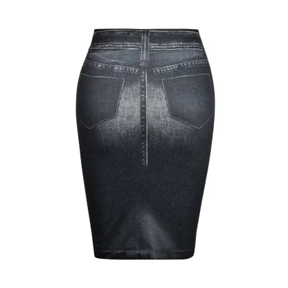 Strechable Mini Denim Skirt - Image 7