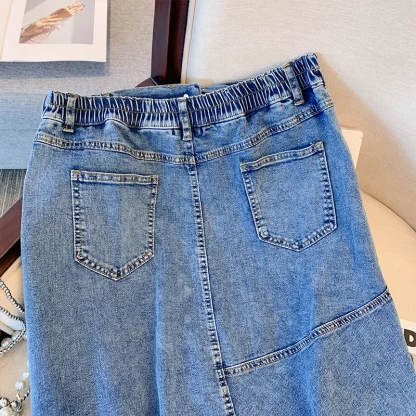 Plus Size Casual Denim Skirt - Image 5