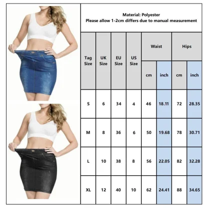 Strechable Mini Denim Skirt - Image 9