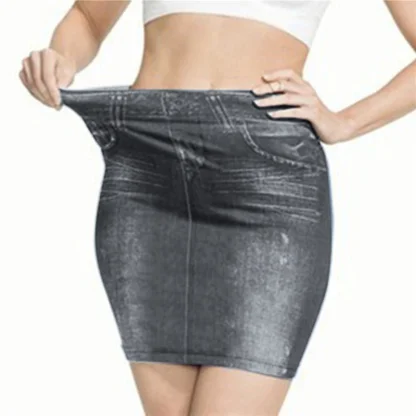 Retro Washed Slim Fit Denim Skirt - Image 6