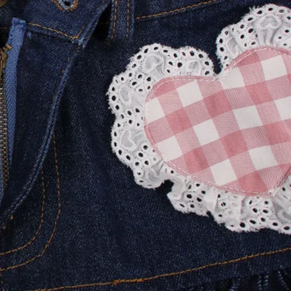 Lolita-style Plaid Denim Skirt - Image 10