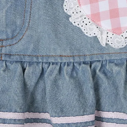 Lolita-style Plaid Denim Skirt - Image 3