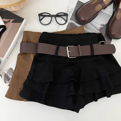 Tiered Ruffle Mini Denim Skirts - Image 14