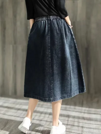 Casual Side Pocket Denim Skirt - Image 8