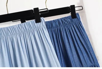 Soft Tiered Casual Denim Skirt - Image 8
