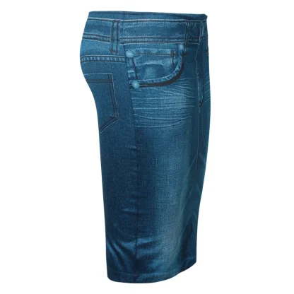 Retro Washed Slim Fit Denim Skirt - Image 3