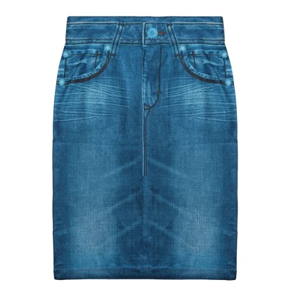 Retro Washed Slim Fit Denim Skirt