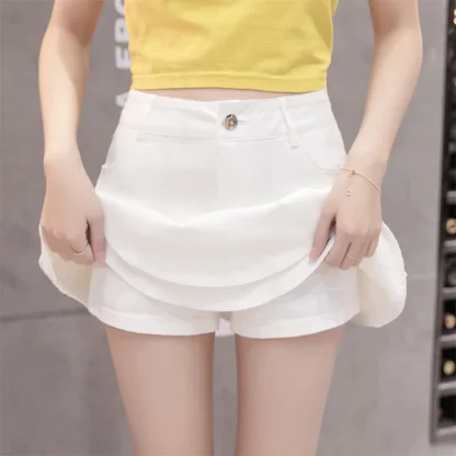 Chic Ruffled Mini Denim Skirt - Image 4