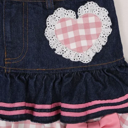 Lolita-style Plaid Denim Skirt - Image 6