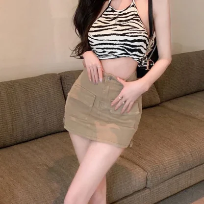 Front Pocket Mini Denim Skirt - Image 9
