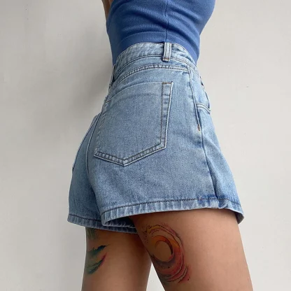 High-waist Wrap Denim Skirt - Image 2
