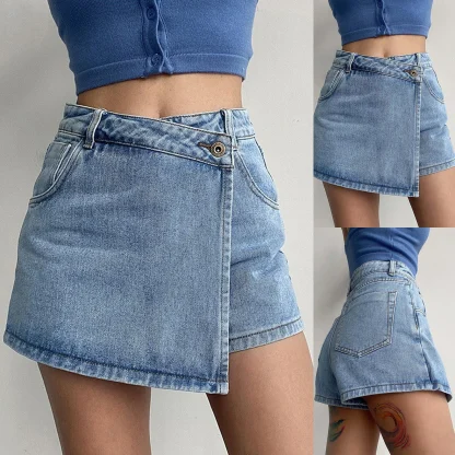 High-waist Wrap Denim Skirt - Image 5
