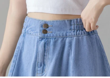 A-line High-waist Denim Skirt - Image 2
