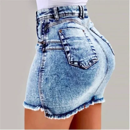 Acid Washed Mini Denim Skirt - Image 4