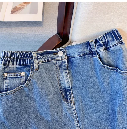 Plus Size Casual Denim Skirt - Image 7