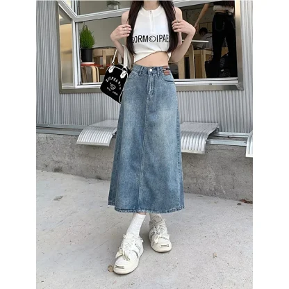 Trendy Straight Denim Skirt